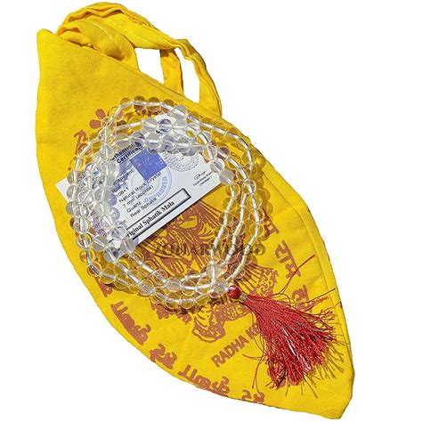 Neelam Ratna Clear Sphatik Mala Original sfatic sparkable Certified ...