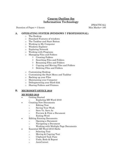 Information Technology Course Description 的图像结果