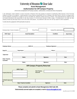 Fillable Online Authorization for Off Campus Property Fax Email Print ...