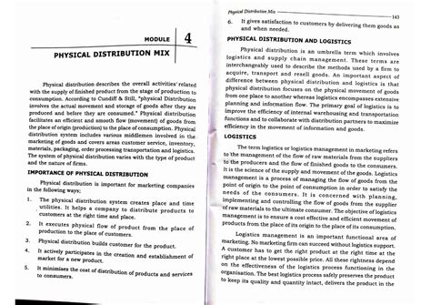 MM module 4 - Chapter 4 Physical Distribution Mix - Marketing ...