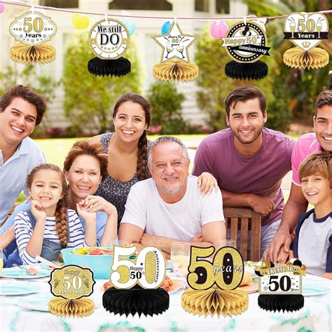 Tevxj 9 Pieces 50th Anniversary decorations 50th Birthday India | Ubuy