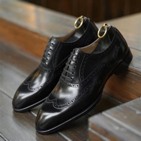 CLASSIC BROGUE LACE UPS | BLACK CRUST LEATHER – Elba Dorata