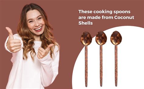 Buy Thenga Coconut Shell Large Cooking Spoon Sets | Eco-Friendly Wooden ...