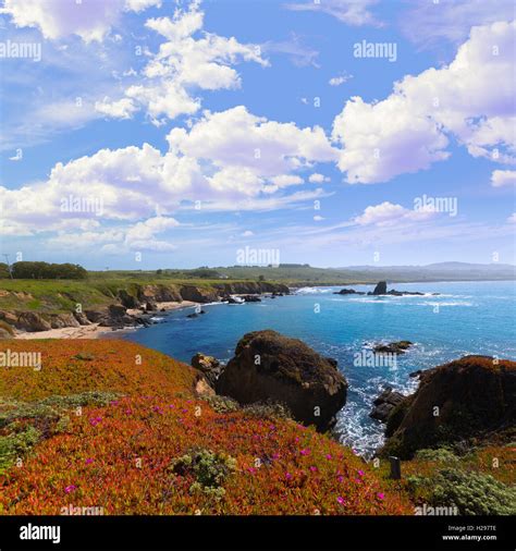California Pigeon point beach in Cabrillo Hwy coastal hwy 1 Stock Photo ...