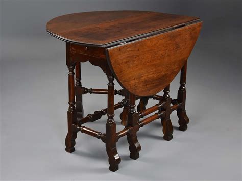 Rare 18thc red walnut gateleg table of small proportions & fine patina ...