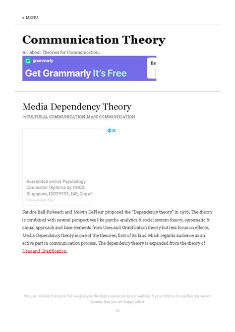 Media Dependency Theory - ≡ MENU Communication Theory All About ...