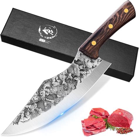 Amazon.com: univinlions Butcher Knife for Meat Cutting Hand Forged 7.7" Sharp Full Tang Kitchen ...