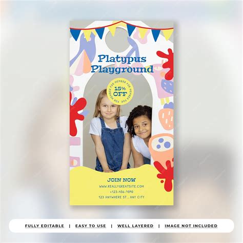 Premium PSD | Bright and Playful Children Playground Instagram Story