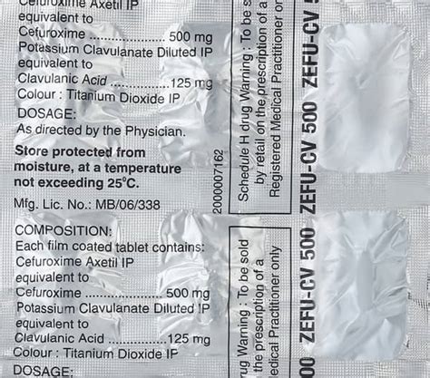 Zefu Cv 500mg Strip Of 6 Tablets: Uses, Side Effects, Price & Dosage ...