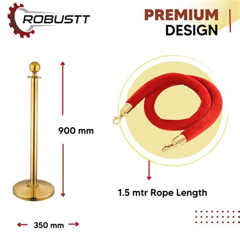 Buy Luxury Golden Queue Manager with Red Velvet Rope – Robustt