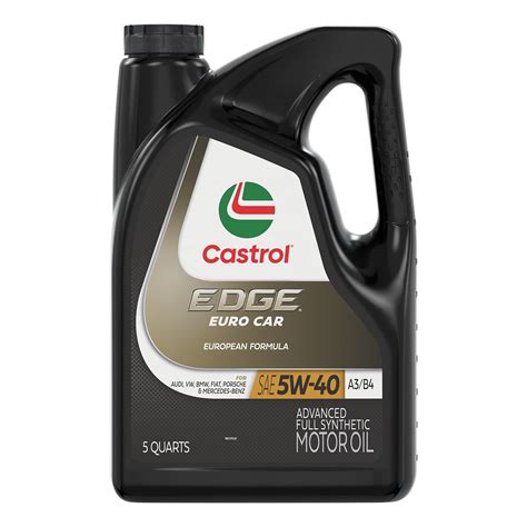 Castrol EDGE Euro 5W-40 A3/B4 Advanced Full Synthetic Motor Oil, 5 ...