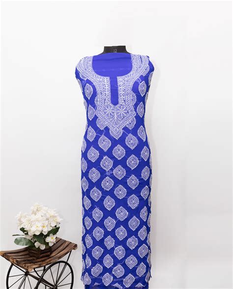Buy Royal Blue Buta Jaal Suit Online | Buy Chikan Suit Online ...