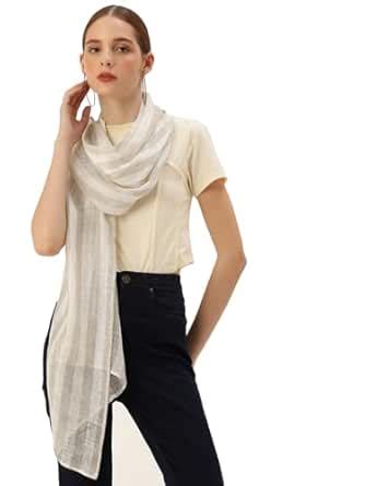 Buy ASVA Striped Earthtones Linen Scarf fashion accessory, Soft Scarves ...
