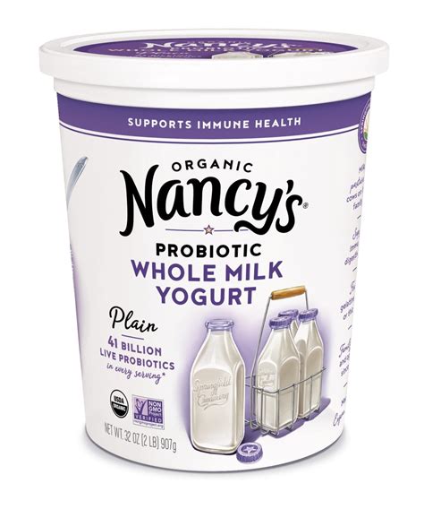Nancy's Organic Whole Milk Probiotic Yogurt, Plain, 32 oz. - Walmart.com
