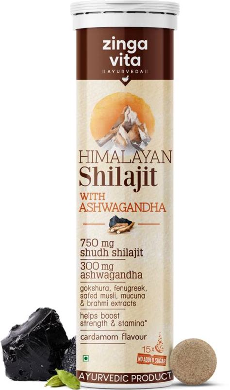 Zingavita 750mg Shilajit Effervescent Tablets, with Ashwagandha extract ...