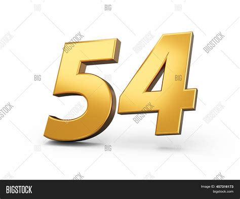 Gold Number 54 Fifty Image & Photo (Free Trial) | Bigstock