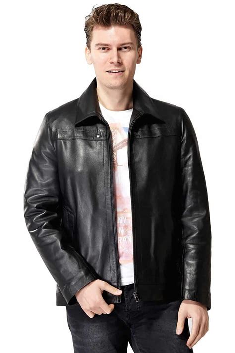 Men's 100 % Real Black Leather Shirt Style Jacket