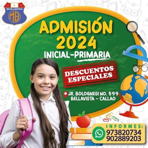 A D M I S I Ó N 2 0 2 4 🗓📚 ️ | IEP Micaela Bastidas