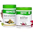 OZiva Hair Vitamins with DHT & Omega-3, 60 Capsules + Plant Based ...