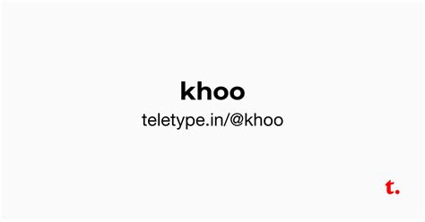 @khoo — Teletype