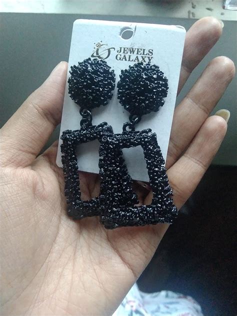 Jewels Galaxy Black-Toned Copper-Plated Handcrafted Geometric Drop ...