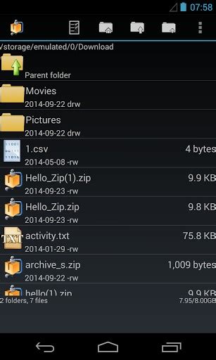 AndroZip File Manager Features 的图像结果