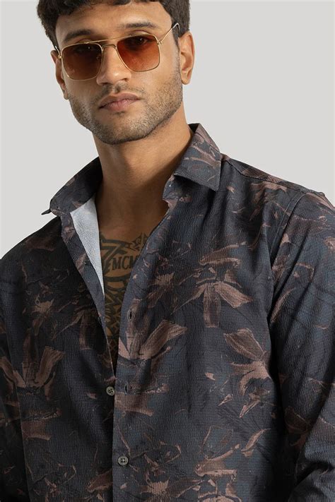 Buy Men's Origin Navy Abstract Shirts Online | Snitch – SNITCH