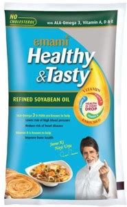 EMAMI HEALTHY AND TASTY REFINED SOYABEAN OIL POUCH 1L Soyabean Oil ...