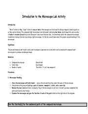 Image result for Introduction to Microscope Lab