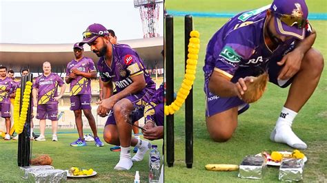 'Shubho Aarombo': KKR Captain Ajinkya Rahane Breaks Coconut, Performs ...