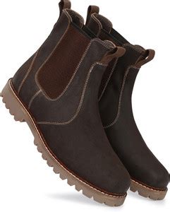 Harrytech London Pull-on High Ankle Leather Boots for Men - [Brown ...
