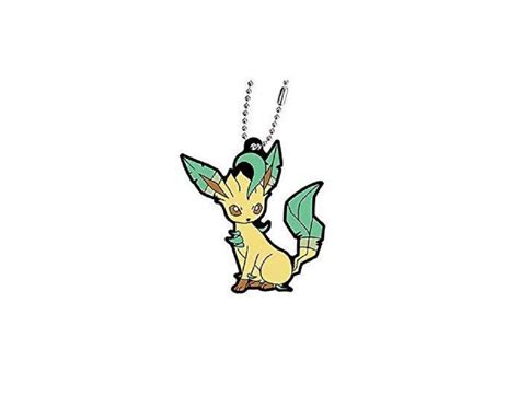 Buy Pokemon Eevee Evolution Leafeon Leafia Character Gacha Rubber Key ...