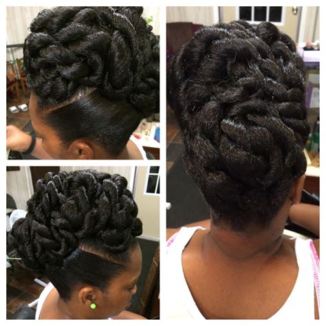 Rope twist updo | Natural hair updo, Black hair updo hairstyles, Hair updos