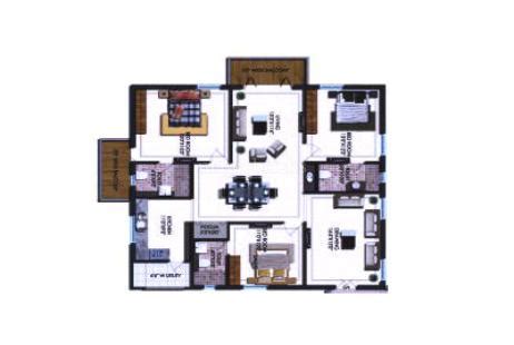 Buy 3 BHK Flat/Apartment in Aditya Beaumont Aziz Bagh Colony ...