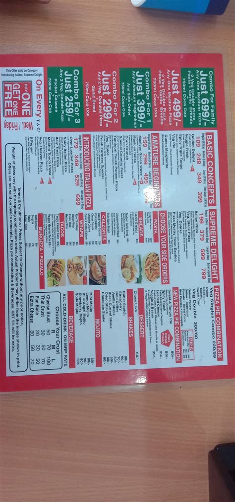 Menu at Pizza Mystery Town, Gurugram