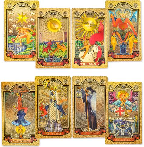 KIINO 78 Tarjetas de Tarot de lámina de oro con Libro de Guía, Baraja ...