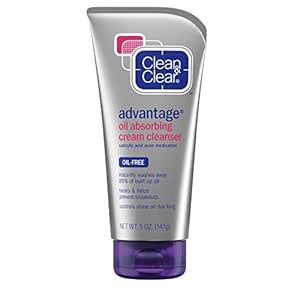 Clean & Clear Oil Absorbing Cream Facial Cleanser with Salicylic Acid ...