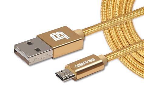 Branko Micro USB Cable | Nylon Braided Both Side Reversible Tough Micro ...