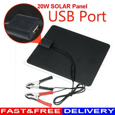 Buy EIMELI 20W Solar Panel 12V Trickle Charge Battery Charger ...