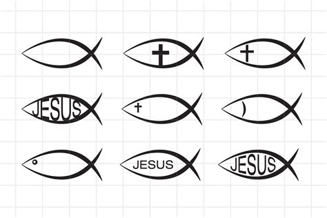 Jesus Fish SVG, Ichthys Christian Fish Cut File. - Worksheets Library