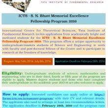 Summer Student Fellowships | ICTS