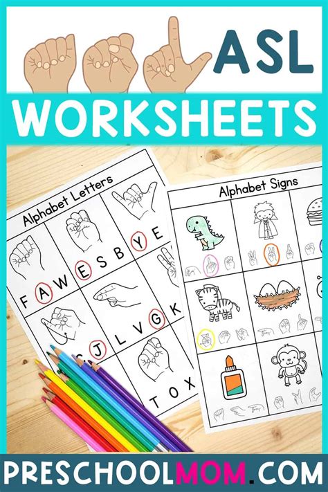 Image result for ASL Worksheets Bundle