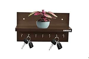 Anikaa Omega Engineered Wood Key Holder Stand Wall Hooks Stand Key ...
