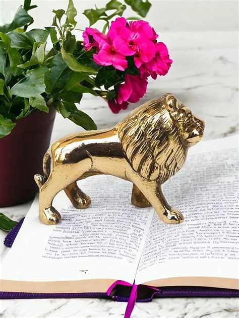 Buy Blissful Decor Vastu Brass Lion Statue Idol MahaVastu Remedies ...