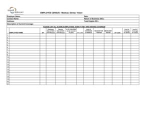 Employee Census Form - Blank Fillable Template | Fill Out, Print ...