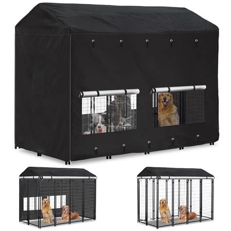 Outdoor Dog Kennel Cover 8'Dx4'Wx6'H Full Coverage Windproof Anti-UV ...