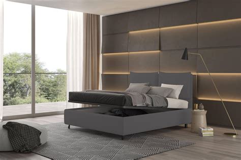 Talamo Italia Letto contenitore matrimoniale Bach, Made in Italy, Struttura in ecopelle ...