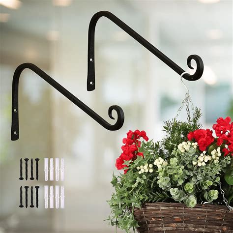 ecofynd 2 Pack Metal Wall Hook Hanging Plant Bracket | Decorative ...