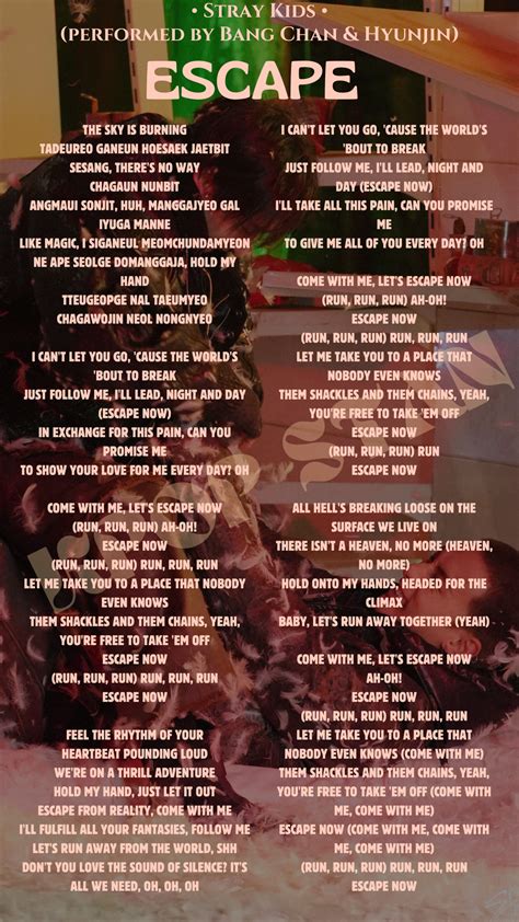 ESCAPE By STRAY KIDS Lyrics | Songs, Children songs lyrics, K pop music