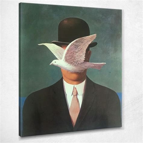 The Man With The Bowler Hat René Magritte ภาพพิมพ์บนผ้าใบแคนวาส